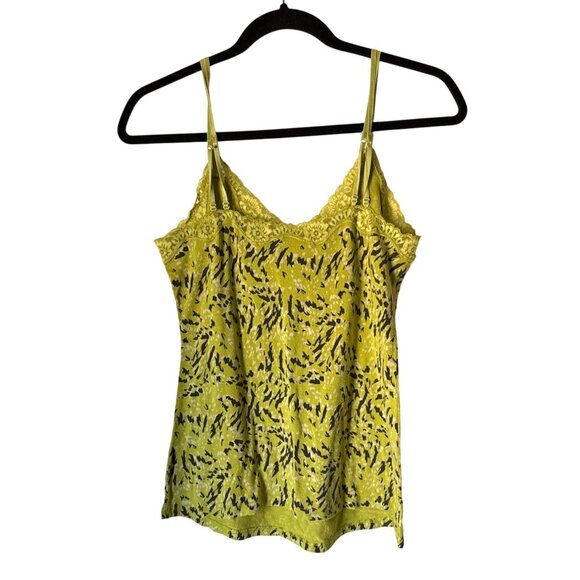 Express Green Lace-Trimmed Camisole Top With Abstract Print Medium - Picture 2 of 5